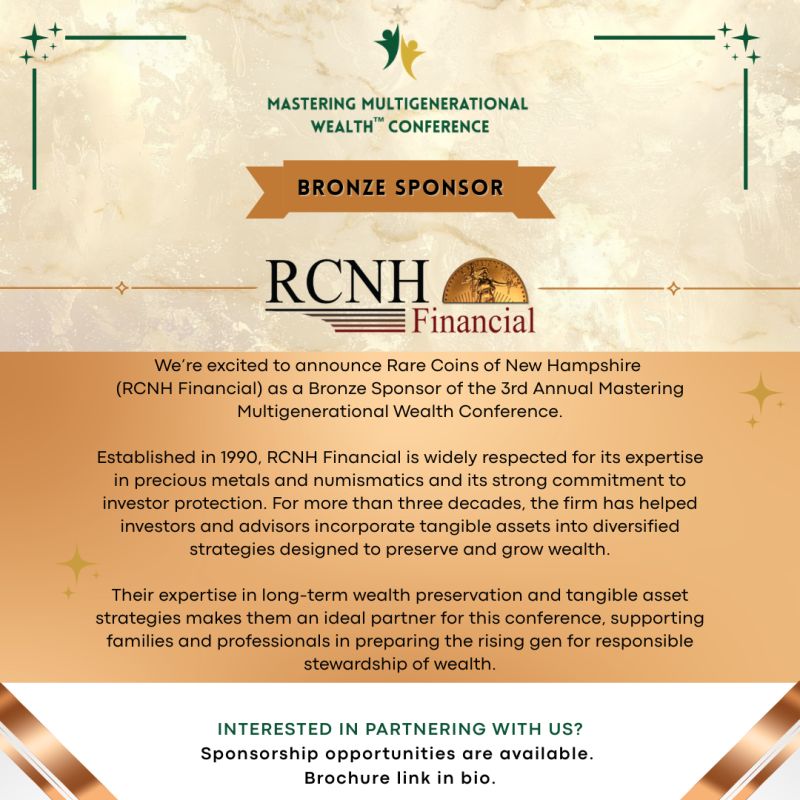 Bronze Sponser of the 3rd Annual Mastering Multigenerational Wealth Conference